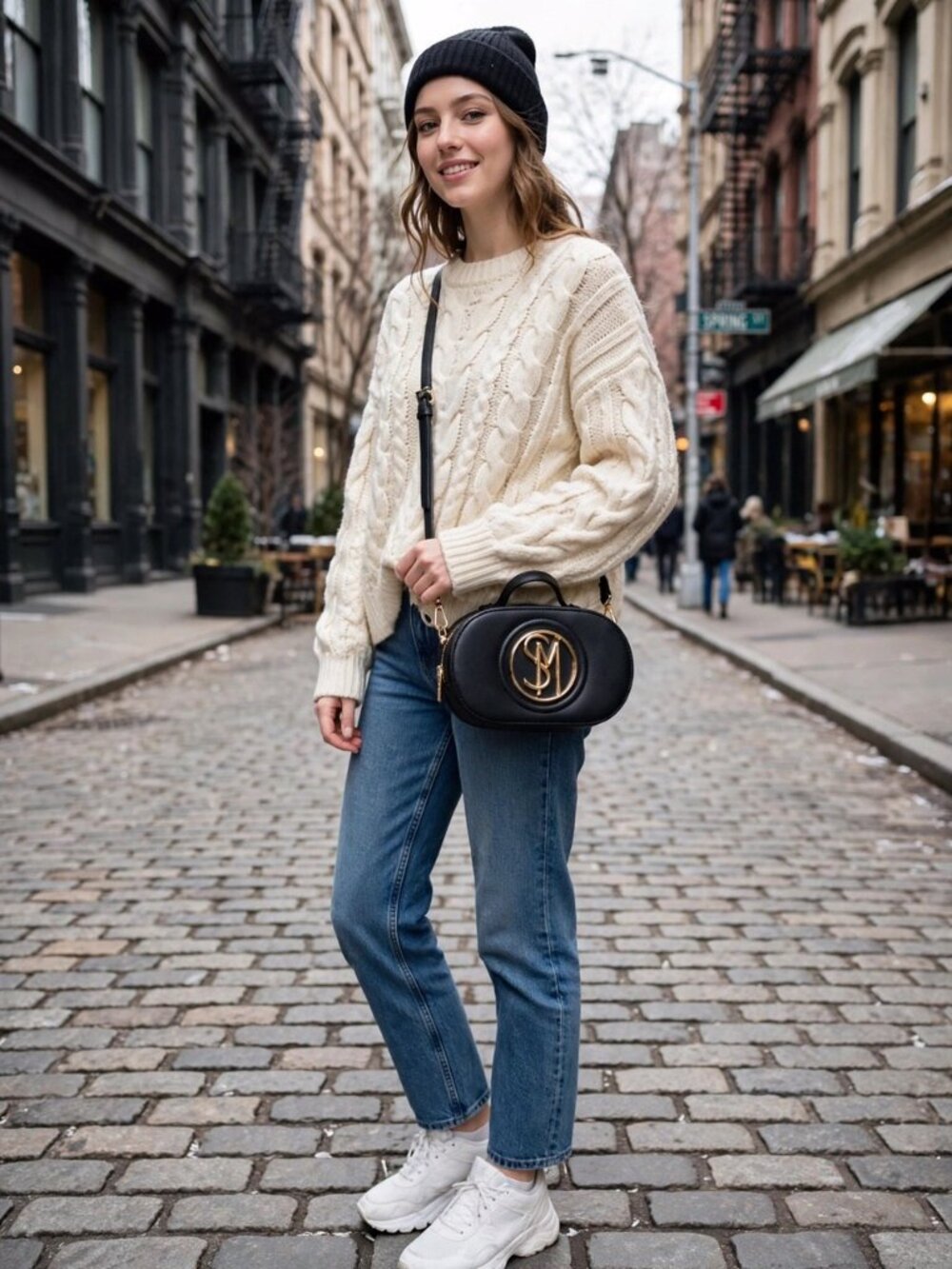 STEVE MADDEN Black  Crossbody bag /Top Handle Inner & Outer Pocket